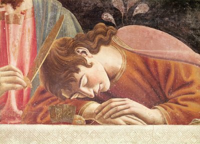 Das letzte Abendmahl, Detail von Johannes, 1447 (Detail) von Andrea del Castagno